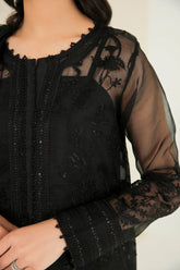 Grace Z-(S926)- Stitched Embroidered Sequence 3pc Organza Dress with Embroidered Organza Duppata.